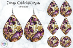 St. Patrick’s Day Earrings Sublimation, Lucky Clover Art Product Image 1