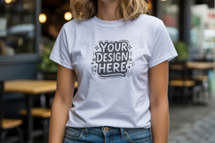 Women Cafe T-Shirt Mockup PSD JPG Product Image 1