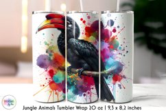 Tropical Birds Tumbler Wrap, Jungle Birds Watercolour Print Product Image 1