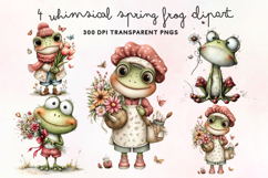 Whimsical Spring Frog Clipart PNG Product Image 1