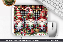 Gnome Mouse Pad Sublimation Christmas Mouse Pad PNG Design Product Image 1