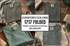 Comfort Colors 1717 Christmas Folded T-Shirt Mockup Product Image 1