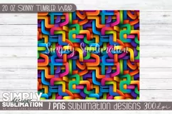 Kids 3D Seamless Sublimation Skinny Tumbler Wrap| 20oz | Png Product Image 3