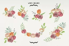 Ring Of Roses Florals 7 Watercolors Flowers Petals Bouquets Product Image 3