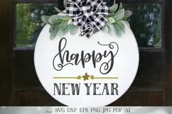 Happy New Year SVG | New Year's Eve SVG | Farmhouse Sign SVG Product Image 1