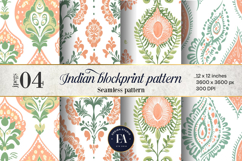 Indian block print Digital paper, Indian Malabar pattern Product Image 1