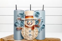 3d Christmas tumbler wrap / snowman quilling sublimation Product Image 1