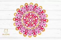 Valentine Mandala with hearts svg , valentines day decor Product Image 2