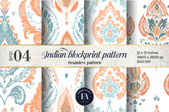 Indian block print Digital paper, Indian Malabar pattern Product Image 1