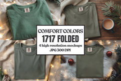Comfort Colors 1717 Christmas Folded T-Shirt Mockup Product Image 1