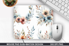 Flowers Mouse Pad Sublimation, Spring Mouse Pad PNG Design Product Image 1