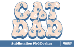 American Cat Dad 4th of July USA Paw DTF PNG Sublimation Product Image 1