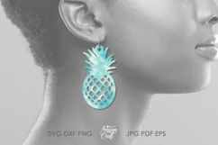 Pineapple Earrings SVG | Laser cut file | Tropical earrings Product Image 4