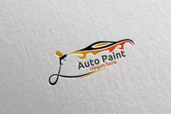 Car Painting Logo with Spray Gun and Sport Car Concept 9 Product Image 1