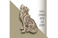 Wolf multilayer SVG/ Wolf cut file/ 3D layer/ Plywood cut Product Image 1
