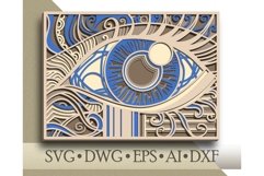Eye multilayer SVG/ Eye cut file/ 3D layer/ Plywood cutting Product Image 1