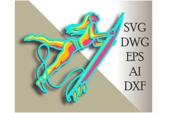 Surfing multilayer SVG/ Surfing cut file/ 3D layer Product Image 1