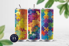 Rainbow Puzzle Digital Paper, Colorful Autism Pattern Product Image 2