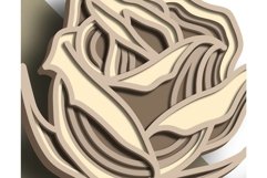 Rose multilayer SVG/ Rose cut file/ 3D layer/ Plywood cut Product Image 3
