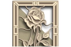 Rose multilayer SVG/ Rose cut file/ 3D layer/ Plywood cut Product Image 5