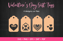 Gift Tags with Hearts SVG Cut Files, Valentines Templates Product Image 1