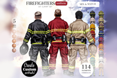 Firefighters Clipart Set Create Custom Heroic Designs Product Image 1
