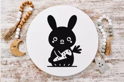 Cute Baby bunny with carrot SVG, EPS, PNG. Product Image 3
