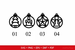 Round Christmas Earrings SVG for Crafters, Jewelry Template Product Image 2