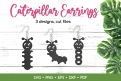 Cute Caterpillar Earrings SVG for Crafters, Jewelry Template Product Image 1