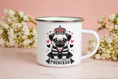 Princess pug Sublimation PNG. Valentine's day. Product Image 4
