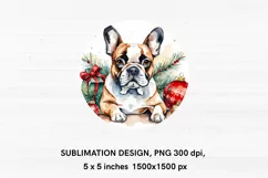 Christmas French Bulldog - Round Christmas Ornaments Design Product Image 3