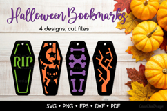 4 Coffin Shaped Halloween Bookmarks SVG, Halloween Papercut Product Image 1