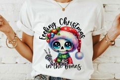 Christmas skeleton Sublimation PNG. Product Image 3