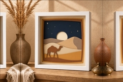 Moonlit Desert Camel 3D Shadow Box SVG Product Image 2