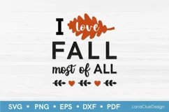 I Love Fall Most of All SVG - Funny Fall Quote SVG Cut File Product Image 1