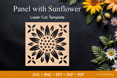 Sunflower Wall Art SVG, Decorative Panel, Room Divider Product Image 1