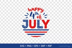 Happy 4th of July SVG - Patriotic Round Sign SVG Product Image 2