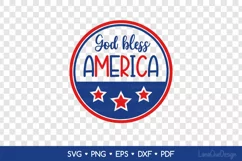 God Bless America SVG - 4th of July Round Sign SVG Product Image 2