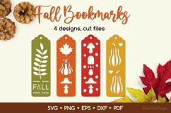 4 Autumn Bookmarks SVG Cut Files, Fall Papercut Templates Product Image 1