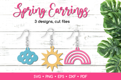 Spring Earrings SVG Laser Cut Files, Spring Jewelry Template Product Image 1