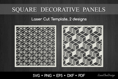 2 Square Wall Art Panels with Abstract Geometric Pattern SVG Product Image 1