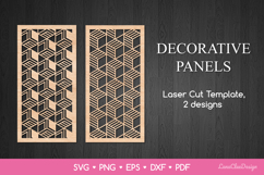 Geometrical Vertical Panels SVG, Laser Cut Template DXF Product Image 1