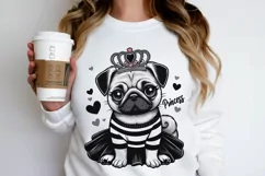 Princess pug Sublimation PNG. Valentine's day. Product Image 3