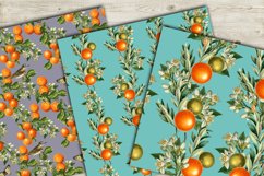 Orange Digital Paper, Orange Floral Paper Pack, summer Product Image 2