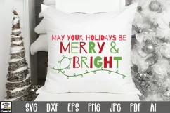 May your Holidays be Merry & Bright SVG File - Christmas SVG Product Image 1