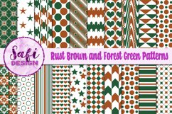 Digital Papers - Rust Brown and Forest Green Patterns Product Image 1
