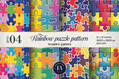 Rainbow Puzzle Digital Paper, Colorful Autism Pattern Product Image 1