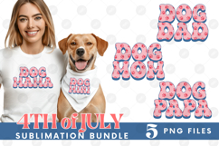 American Dog Mama Papa 4th of July USA Paw DTF PNG Bundle Product Image 1