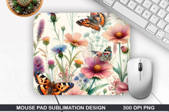 Flowers Mouse Pad Sublimation, Spring Mouse Pad PNG Design Product Image 1