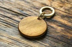 round key chain mockup design Product Image 1